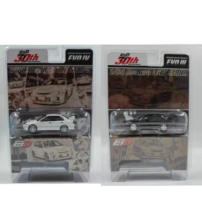 HobbyJapan 1: 64 Mitsubishi EVO 3 4 Initial D 30th Anniversary Hanging Card Simulation Alloy Car Mod