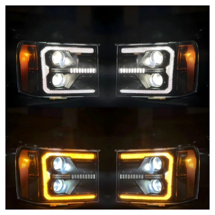 1pcs Full Led Headlight Assembly Fit 2007-2013 GMC Sierra 1500,2007-2014 GMC Sierra 2500HD 3500HD W