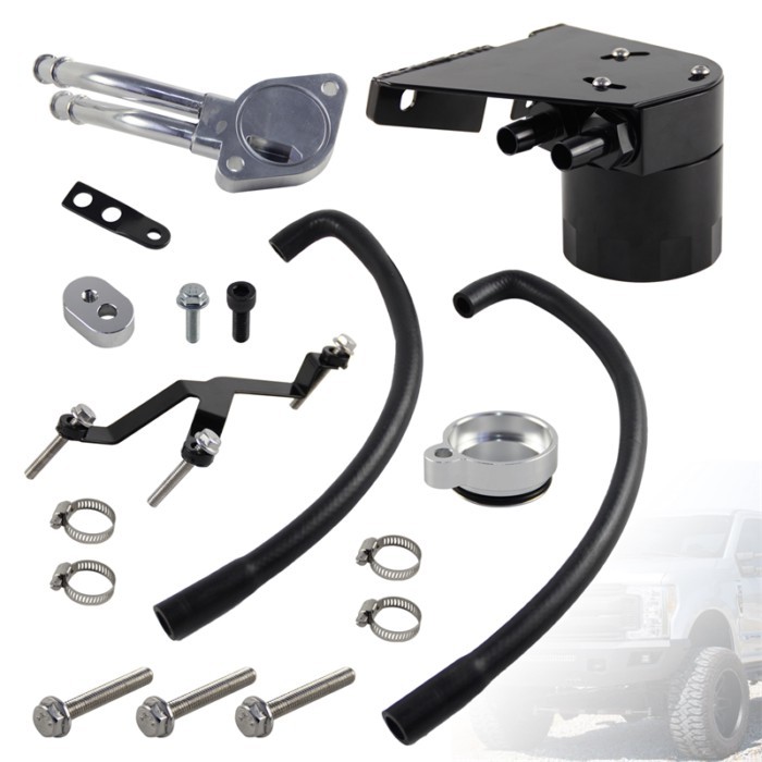 Oil Catch Can Performance Baffled For 2017-2022 Ford F-250 F-350 F-450 6.7L V8 Engine Powerstroke A