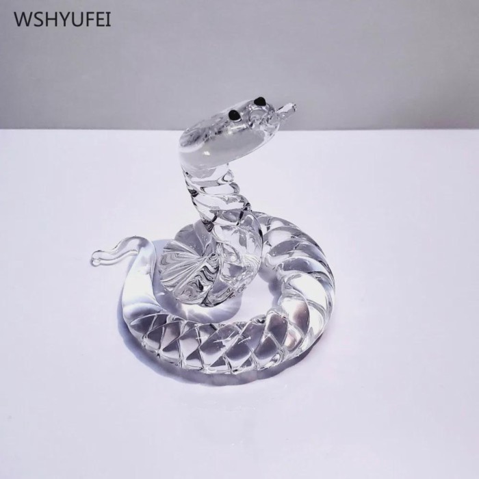 Home decoration accessories 1pcs Glass Snake Zodiac Snake Ornament Handmade Creative Birthday Gifts
