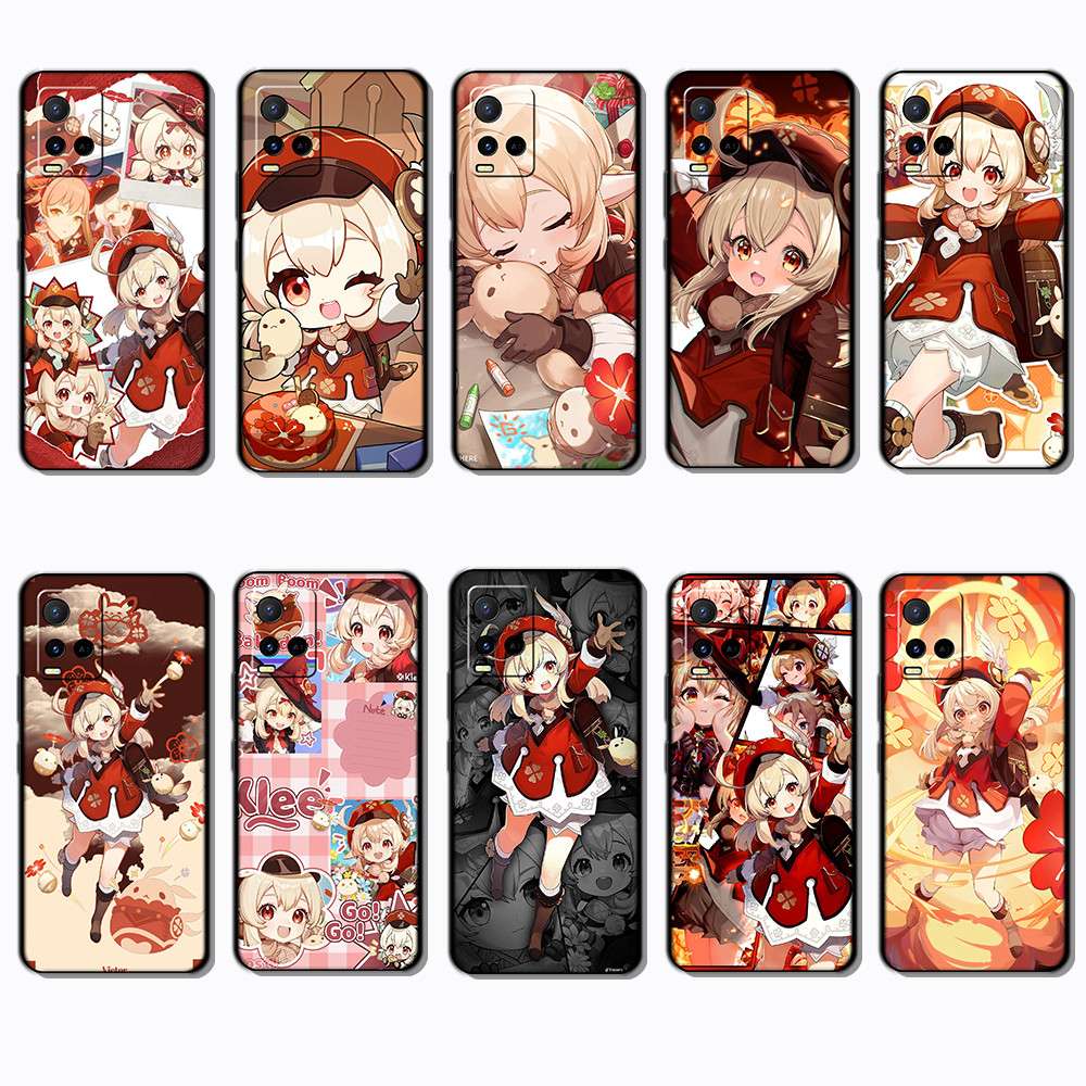 สําหรับ Vivo V19 V20 V21 V21E V25 V25E 1606 NF14 Klee ขอบสีดําเคสโทรศัพท์ TPU | ยืดหยุ่น กันกระแทก &