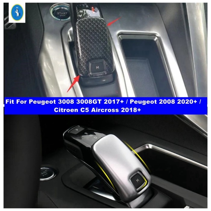 Gear Head Shift Knob Handle Cover For Peugeot 3008 3008GT 2017 - 2023/Peugeot 2008 2020 - 2023 / Ci