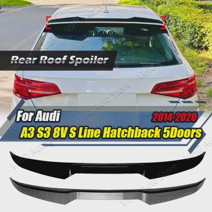 For Audi A3 S3 8Y Sline Hatchback Sportback 2014-2020 Car Rear Roof Spoiler ABS Trim Trunk Tail Win