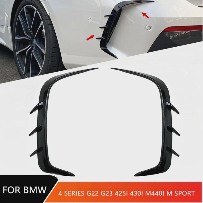 1 Pair Rear Bumpers Spoiler Body Kits for BMW 4 Series G22 G23 425i 430i M440i M Sport Car Splitter