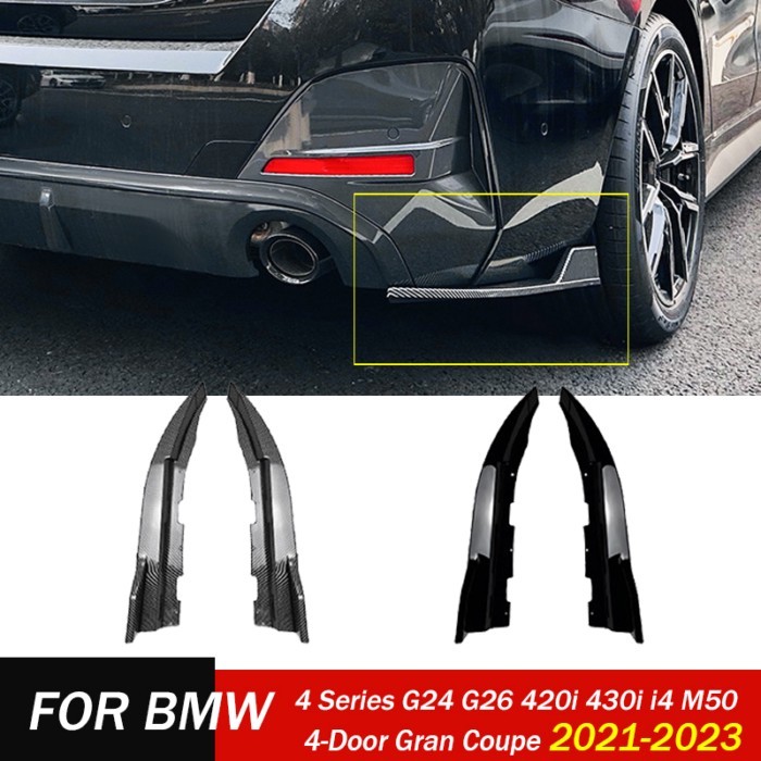 2021-2023 for BMW 4 Series G24 G26 420i 430i I4 M50 4-Door Gran Coupe Rear Side Bumper Spoiler Corn