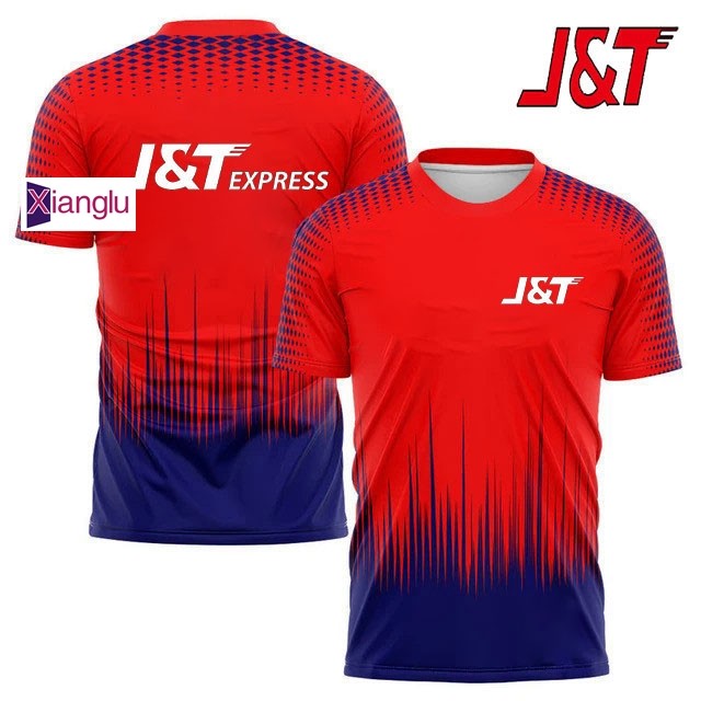เสื้อยืด J & T ด่วนสีแดงระเหิด / AA Baju J & T สีแดงไมโครไฟเบอร์ขนาดใหญ่บวกขนาด / J & T