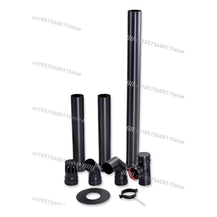 Kit Chimney Flue Pipe Customizable,Carbon Steel Wood Pellet Stove Fireplace Smoke Pipe