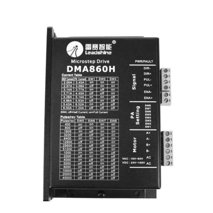 Leadshine DMA860H Stepper Motor Driver 18-80V AC / 24-100V DC,CNC Motor Driver Controller 2.0A-7.2A