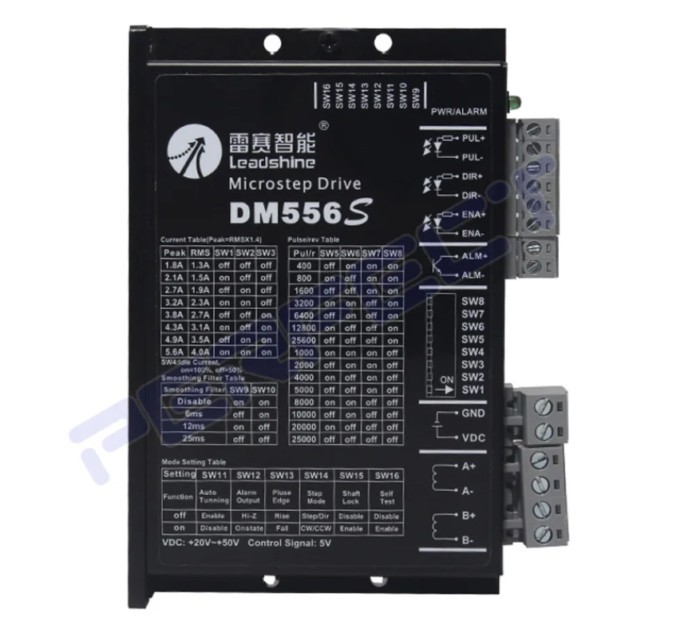 LeadShine DM556S 2 Phase Stepper Motor Driver 18-50VDC 1.4-5.6A Stepper Motor Controller for Nema17