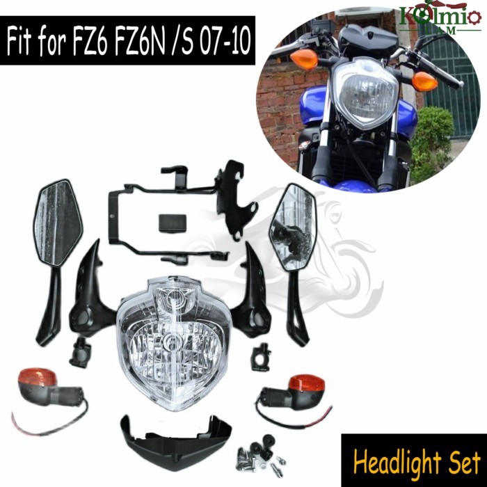 Fit for 2007 - 2010 YAMAHA Motorcycle Headlight Set FZ6 FZ6S FZ6N Turn Signal Mirror FZ6 N S 2008 2