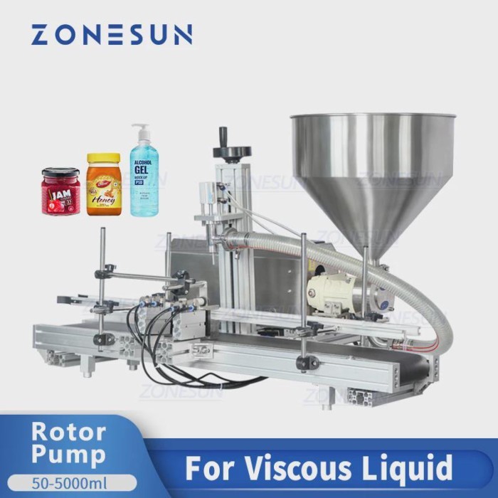 ZONESUN Automatic Filling Machine Rotor Pump Hand Cream Gel Cooking Oil Peanut Butter Paste Vicious