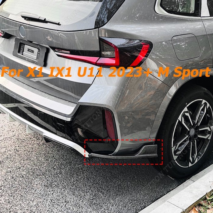 For X1 IX1 U11 2023+ M Sport Car Rear Bumper Diffuser Side Splitters Spoiler Lip Body Kits Tuning G