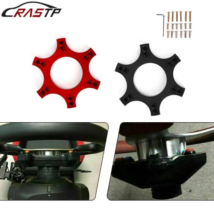 RASTP-Aluminum 70MM Wheel Spacers Adapter Plate Ring Upgrade 13/14" Steering Wheel Wheel Base For T