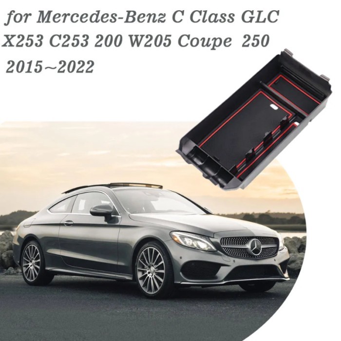 Car Organizer Box for Mercedes Benz C Class GLC X253 C253 200 W205 Coupe 250 2015~2022 Storage Cent