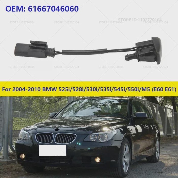 For 2004-2010 BMW 525i/528i/530i/535i/545i/550i/M5 (E60 E61) Windshield Washer Spray Nozzle Jet 616