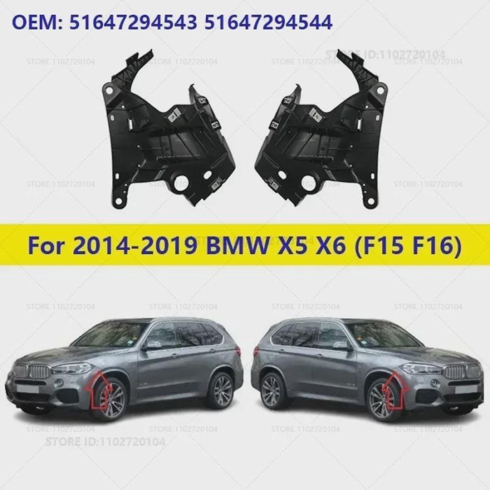 For 2014-2019 BMW X5 X6 (F15 F16) (35i 35iX 35dX 40iX 40eX 50iX M) Fender Brace Support Bracket 516