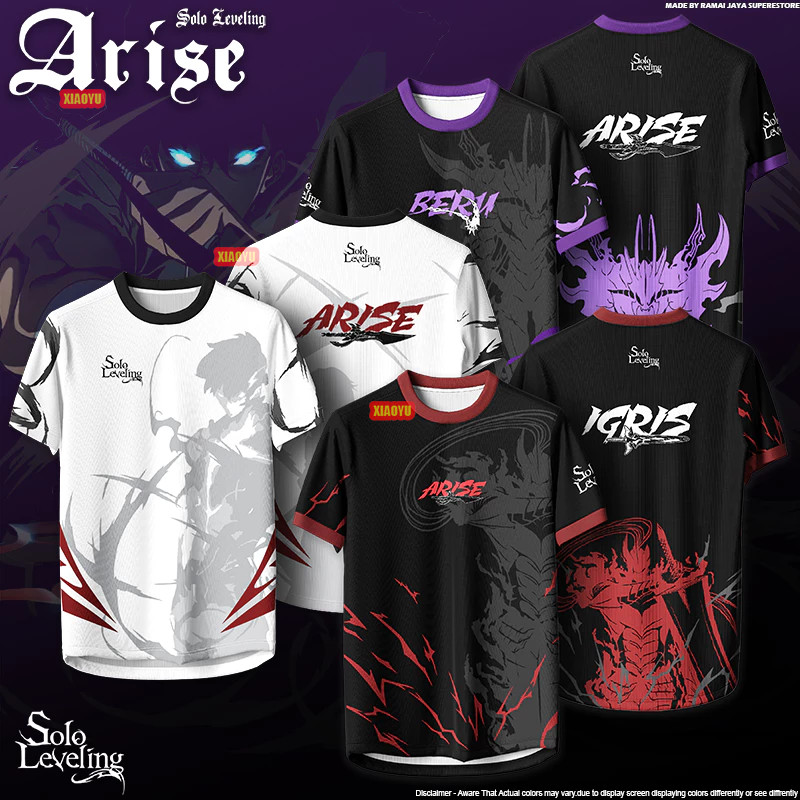 พัดลมSolo Leveling Arise IGRIS BERU คอกระบอกพิมพ์ลาย พลัสไซส์ XS-3XL