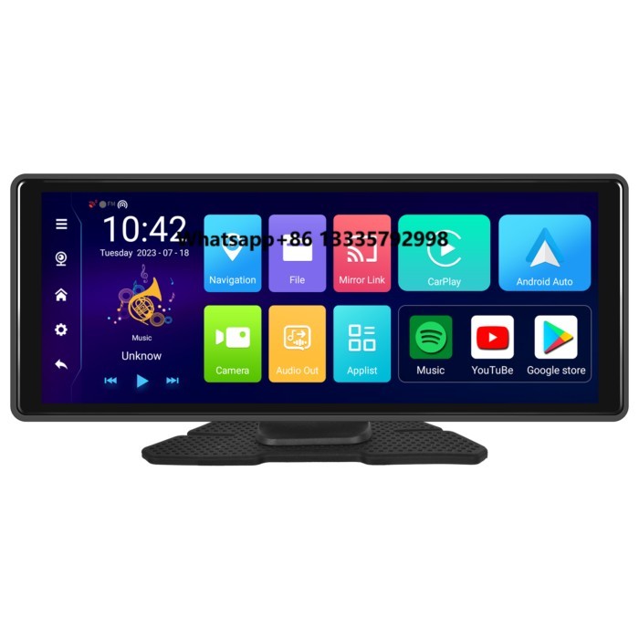 10.26 Inch Android OS Carplay Screen 2.5D In-cell Portable Car  on Dashboard 1080p Dash APPs Store