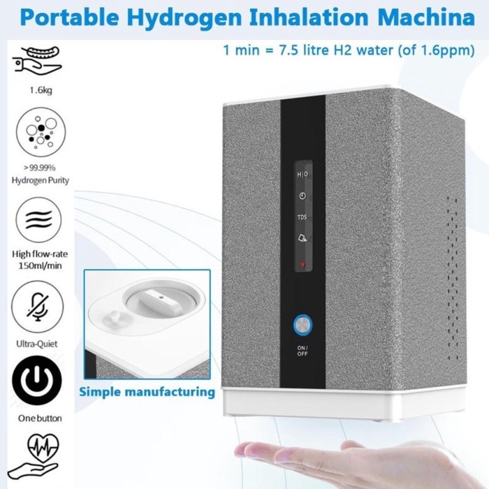 Hydrogen Generator H2 Inhalation Machine 150ml/Min 99.99% High Purity SPE/PEM portable Hydrogen wat