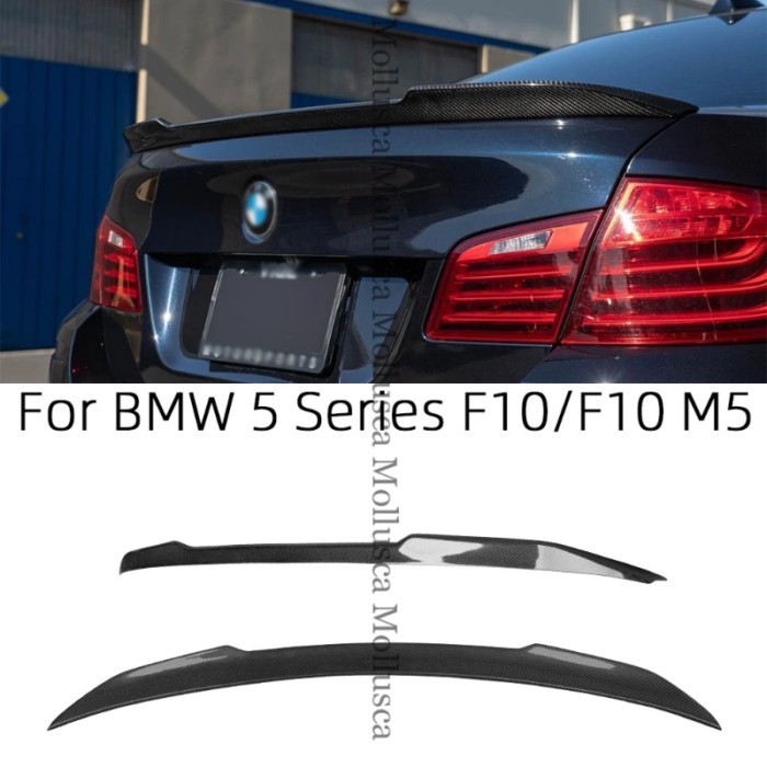 For BMW 5 Series F10 F18/F10 M5 Sedan CS Style Carbon fiber Rear Spoiler Trunk wing 2009-2017 FRP h