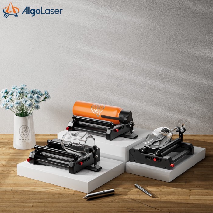 AlgoLaser Y-axis Laser Rotary Roller RR2 Engraver Rotary Module Engraving Cylindrical Objects Cans