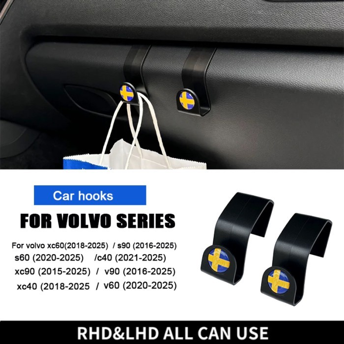 For Volvo S60 S90 XC60 XC90 XC40 V90 V60 C40 Glove Box Hooks Car Carrier Accessories