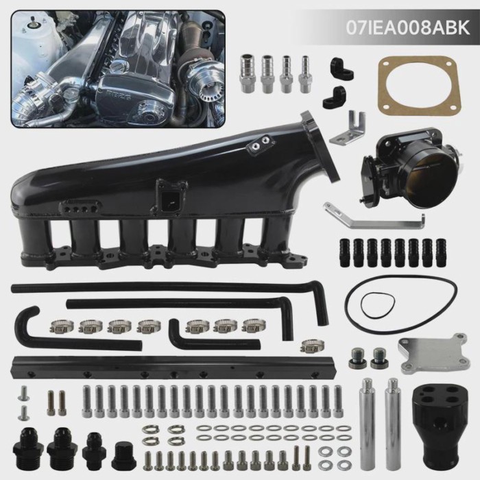 90mm Throttle Body & Intake Manifold Fuel Rail Fits for Nissan Skyline GTR R32 R33 RB26DET 2.6L Eng