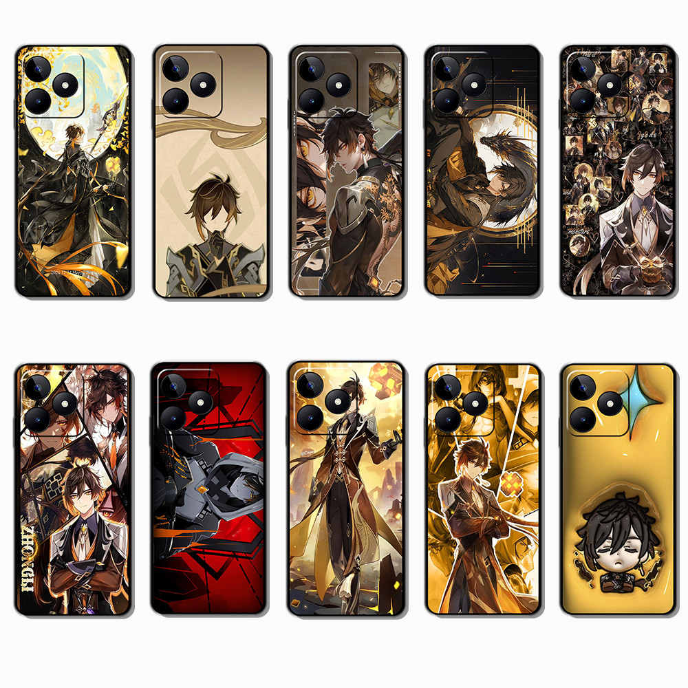 สําหรับRealme C51S C67 C68 C63 C61 P1 หมายเหตุ 50 VS13 Zhongli SlimสีดําBorder TPU Soft Case | โทรศั