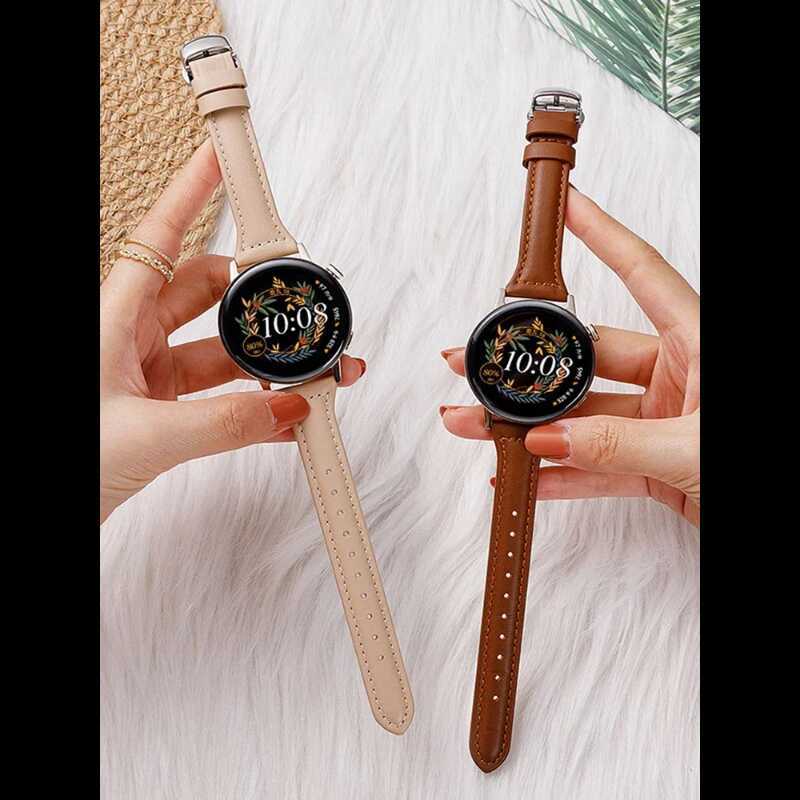 C Ekko Hot Watchbands Slim Leather Strap For Galaxy Watch 7/Fe/6/5/5 Pro/4 Classic/Active 2 20Mm 22