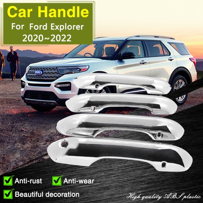 for Ford Explorer MK6 U625 2020 2021 2022 Chrome Smart Door Handle Cover Car Exterior Styling Decor
