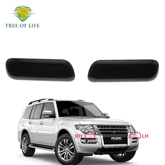 For Mitsubishi Pajero Shogun V87 V93 V96 V97 2006-2019 Unpainted Car Front Headlight Washer Cover H