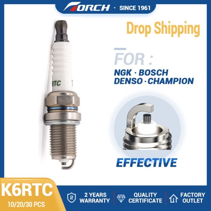 10PCS/Lot Torch K6RTC Resistor Spark Plug for Candle BKR6E-D BKR6E for Polaris MAGNUM 330 4x4 2003-