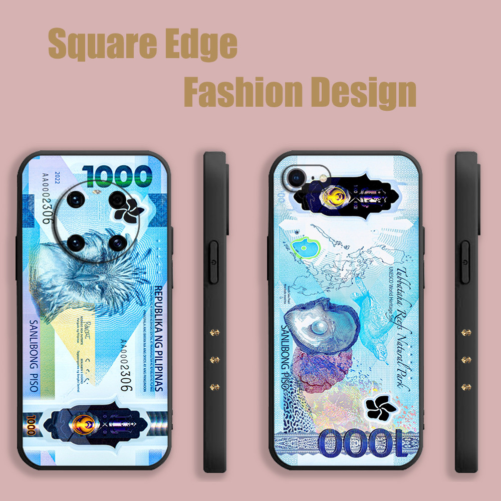 เคสสําหรับ iPhone 15 Pro Max 16 PRO MAX 16e 1000 Peso Money Bill YDB42 เคสโทรศัพท์ขอบสี่เหลี่ยม
