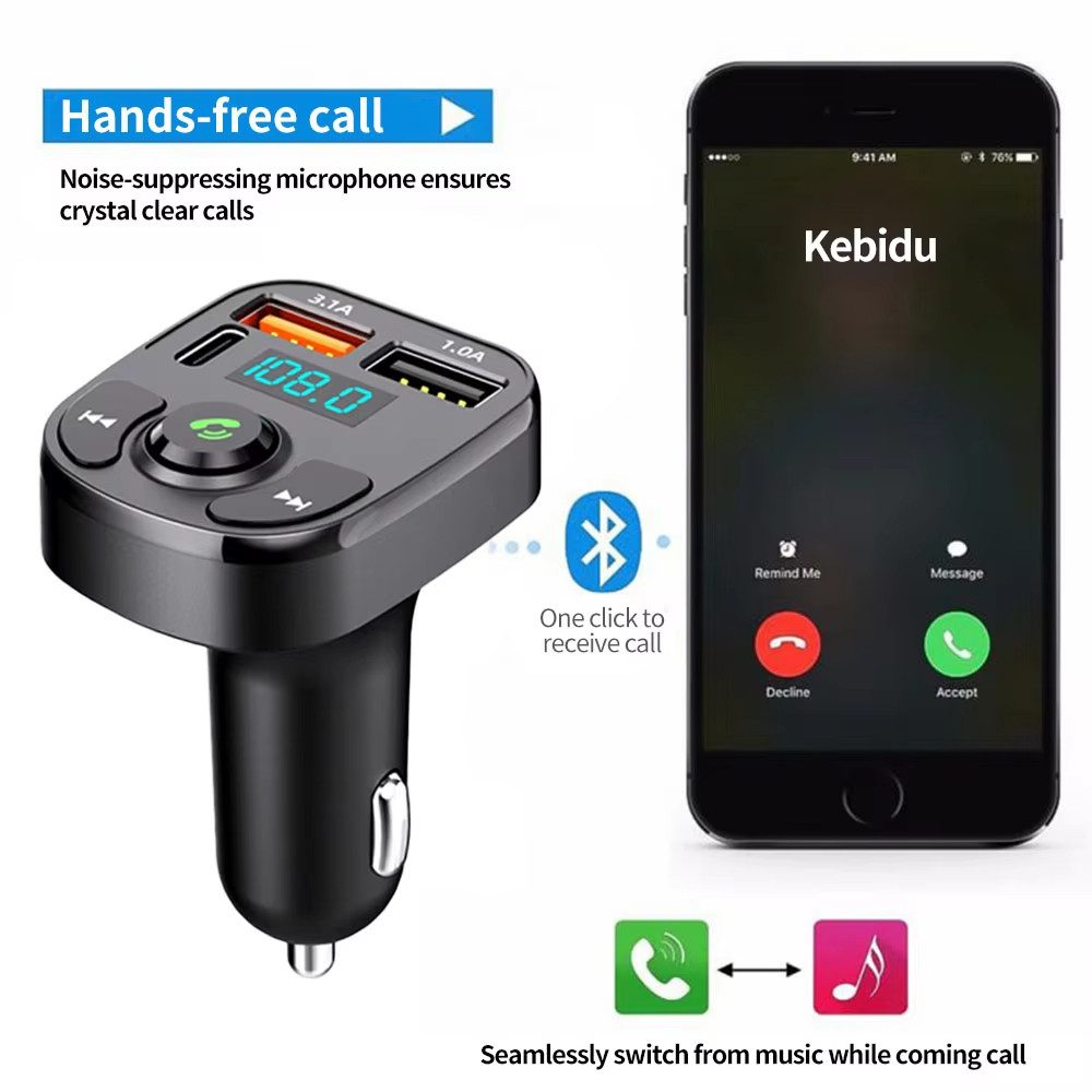 （ สินค้าขายร้อน ）3 IN 1 Dual USB Port Car Charger Bluetooth 5.0 เครื่องส่งสัญญาณ FM เครื่องเล่น MP3 ไดรฟ์ USB AUX อะแดปเตอร์เพลง ราคา ถูกที่สุด ดีลบีเคเค แกลเลอรีภาพที่ 7