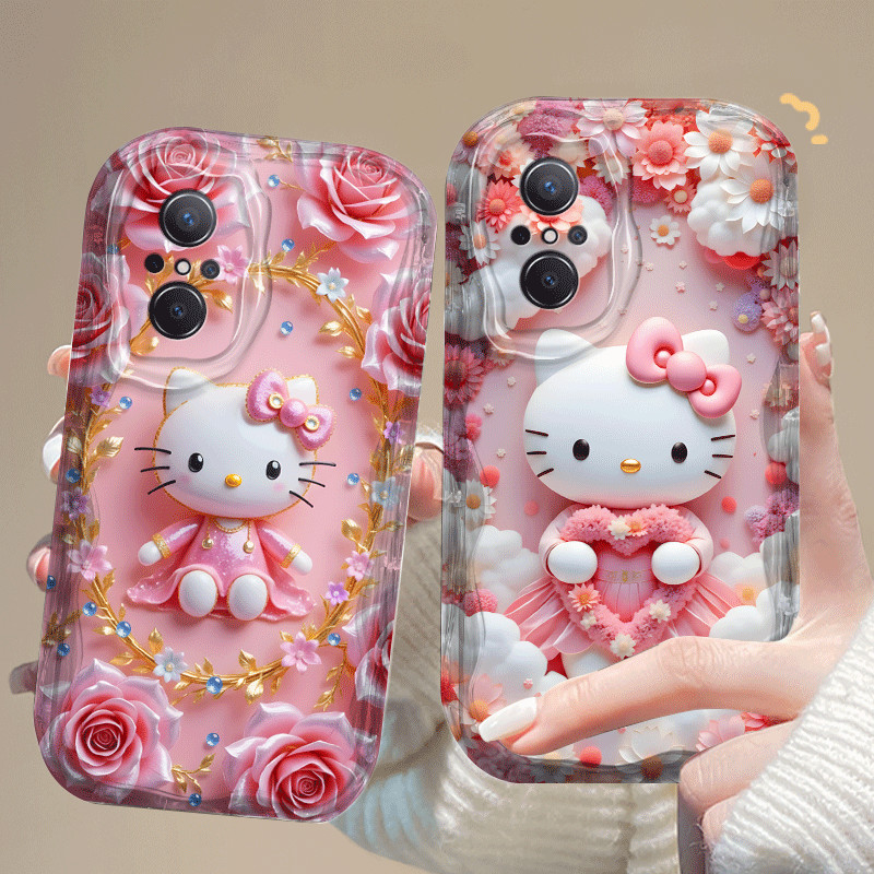 ปลอกสําหรับ OPPO A92 A72 2020 หรูหราน่ารัก Hello Kitty ซิลิโคนอ่อนนุ่ม TPU กันกระแทกโทรศัพท์มือถือเค