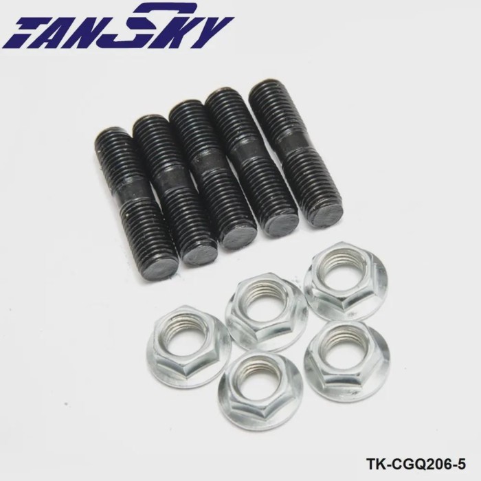 5 x M10 x 1.25mm Turbo Stud Nut Kit 35mm For Subaru WRX Impreza TD04 TD05 TD06 L:40 mm TK-CGQ206