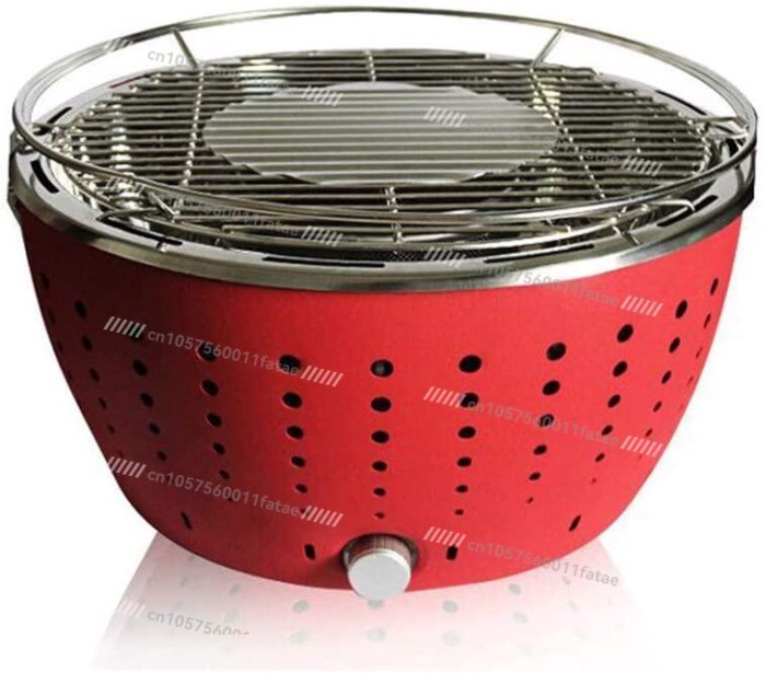 Smokeless charcoal grill portable grill battery powered indoor and outdoor grill  with fan