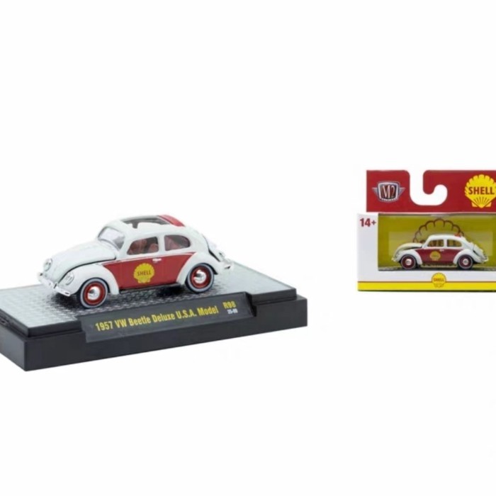 M2 1/64 1957 VW Beetle Deluxe USA โมเดลรถโลหะผสมโฟล์คสวาเกน