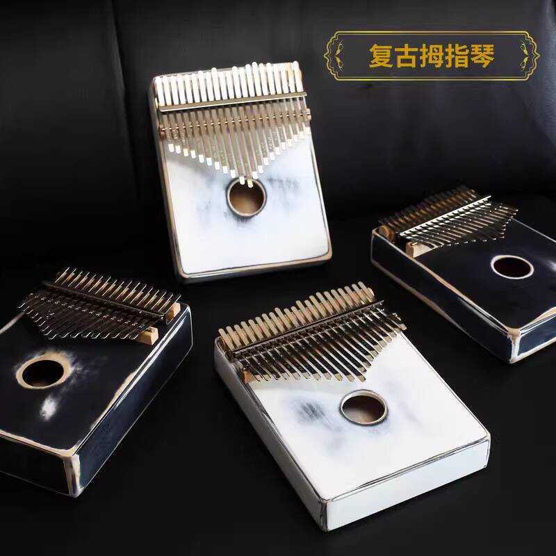 17-tone 21-tone Retro Style Finger Piano Distressed Unique Carlimba Thumb Piano เครื่องดนตรีแบบพกพา