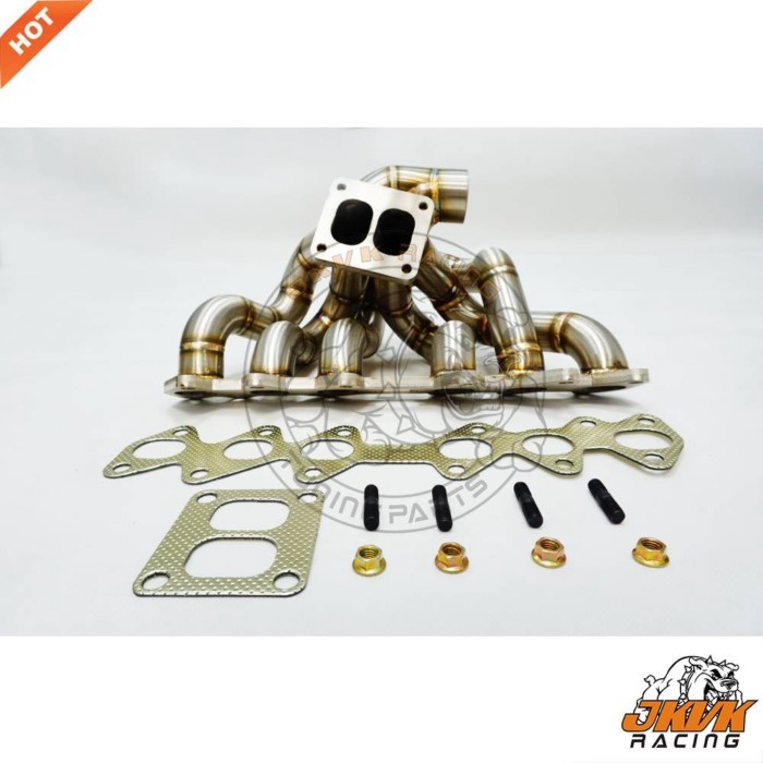 JKVK RACING  3mm Steam Pipe ,SS321 falnge T4  Twin scroll  Manifold Supra 2JZGTE 2JZ-GTE 2jz 1993-1