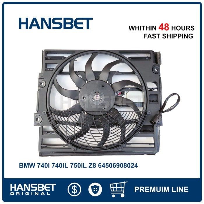 Radiator Cooling Fan Assembly For BMW E38 740i 740iL 750iL Z8 64546921383 64506908024 64546921942