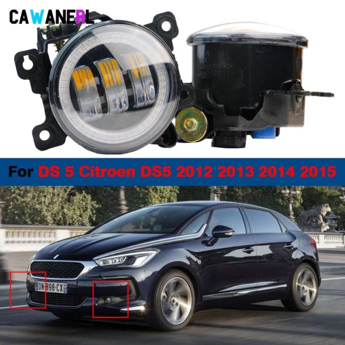 Adjustable LED Fog Light Angel Eye Daylight For DS 5 Citroen DS5 2012 2013 2014 2015 30W H11 Car Fr