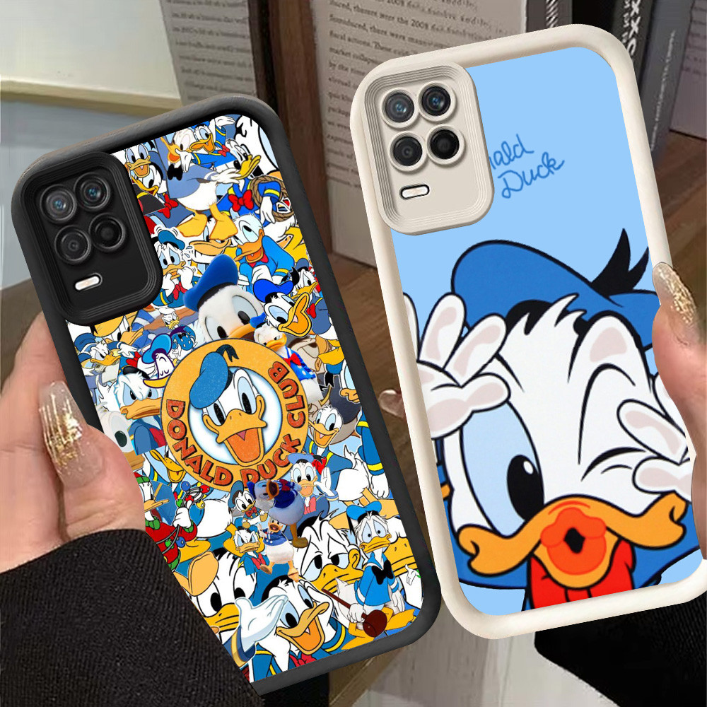 G-36 ปลอกโดนัลด์ดั๊กสําหรับ Realme 8S 8 Pro 5G สีดําและสีขาว