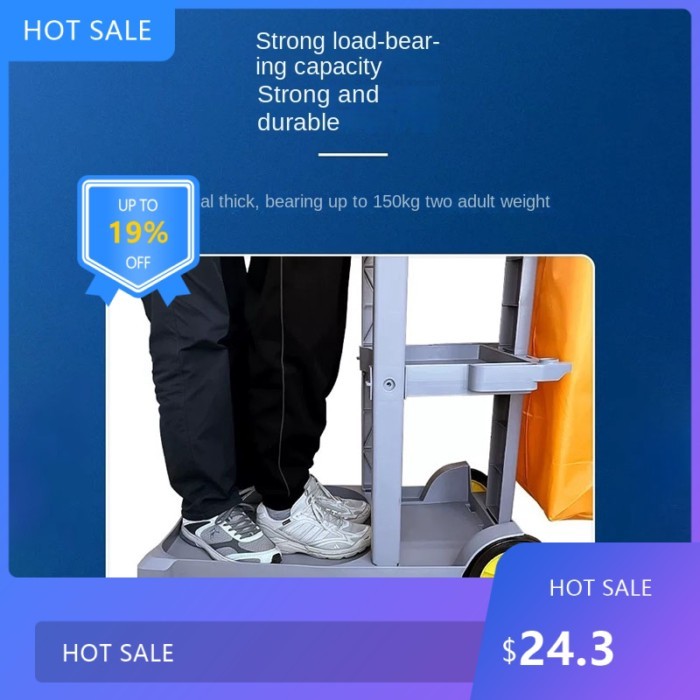 72509816  Cleaning Supplies Folding Cleaning Cart Housekeeping Cleaning Service Cart Wholesale Plas