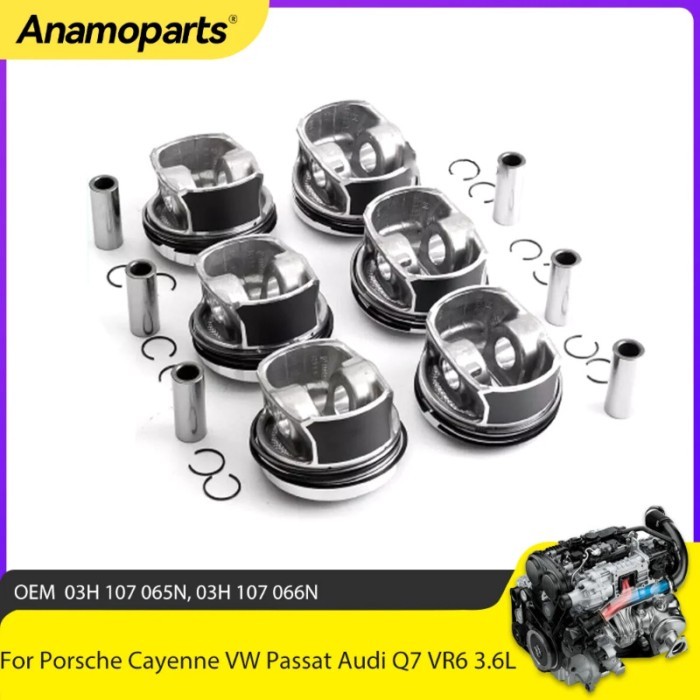 Engine Parts Piston Rings Set Fit 3.6 L GAS For Porsche Cayenne VW Passat CC Touareg Audi Q7 VR6 3.
