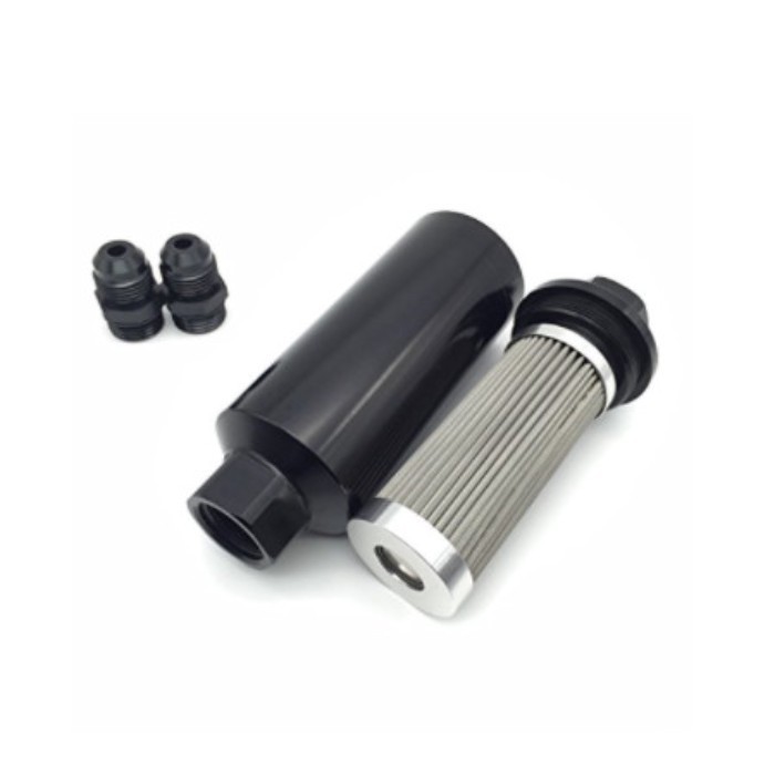Fuel Filter with 100 Micron Stainless Steel Filter Adapter AN6 AN8 AN10 Aluminum Alloy Material for