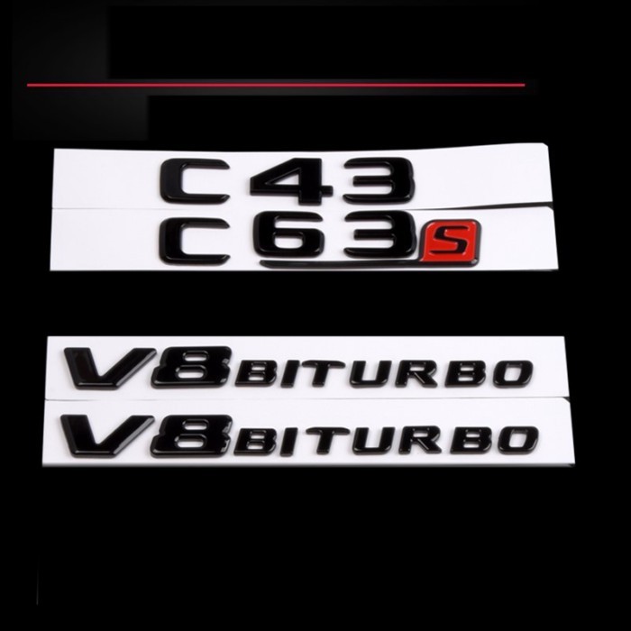 2018 Gloss Black 3D Emblems for Mercedes Benz W204 W205 C63 W212 W213 E63 W222 S63 CLS63 GLC63 GLE6