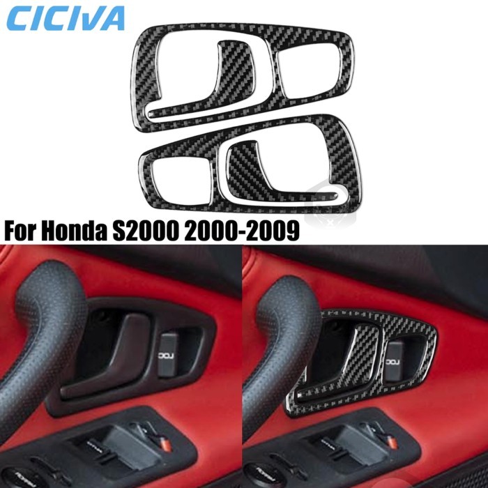 For Honda S2000 AP1 AP2 2000-2009 Carbon Fiber Door Armrest Handle Decorative Car Accessories Inter
