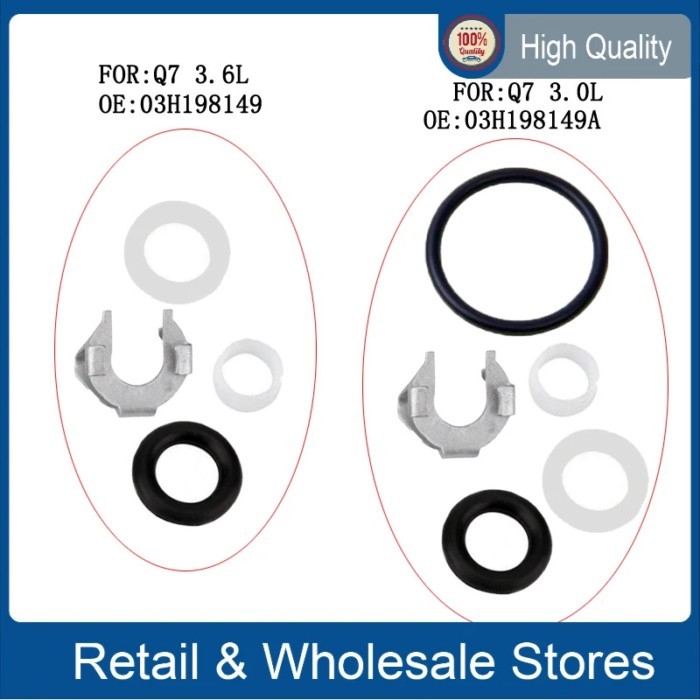 1 Set Fuel Injector Seal Kits 03H198149A for 2007-2010 Q7 2006-2016 CC Passat Touareg 03H 198 149A
