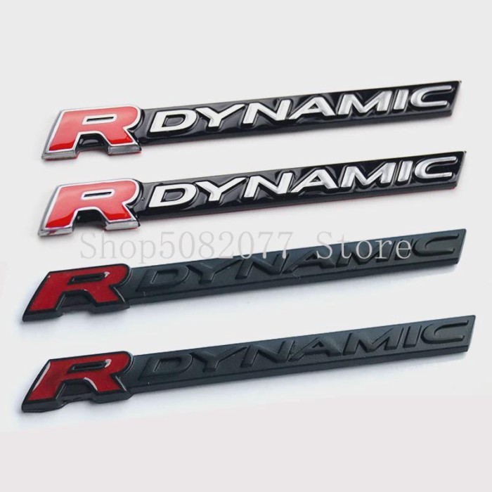 RDYNAMIC Bar Emblem for Sport Edition Car Styling Fender Logo Lower Side Door Decoration Sticker Bl